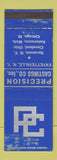 Matchbook Cover - Precision Castings Fayetteville NY WORN