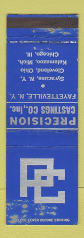 Matchbook Cover - Precision Castings Fayetteville NY WORN
