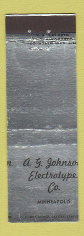 Matchbook Cover - AG Johnson Electrotype Minneapolis MN MISCUT