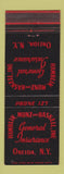 Matchbook Cover - Hamblin Munz Haskell Insurance Oneida NY