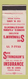Matchbook Cover - Stringham's Real Estate Insurance Pasco WA WORN