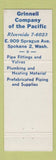 Matchbook Cover - Grinell Company Spokane WA Pipe Fittings Valves