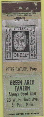 Matchbook Cover - Green Arch Tavern St Paul MN POOR