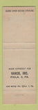 Matchbook Cover - Penn Salt BK Sanitation Chemical Vanco Philadelphia PA