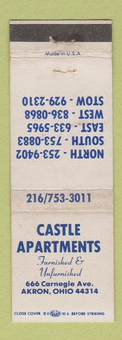 Matchbook Cover - Castle Apartments Akron OH WEAR