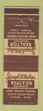 Matchbook Cover - Joseph Walton Real Estate Insurance Vero Beach FL