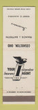 Matchbook Cover - Francis Battestin Insurance Robert McNichols Coshocton OH WEAR