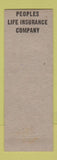 Matchbook Cover - Peoples Life Insurance Frankfort IN WEAR