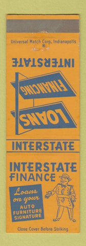 Matchbook Cover - Interstate Finance Loans New Castle IN