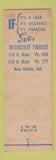 Matchbook Cover - Interstate Finance Loans New Castle IN