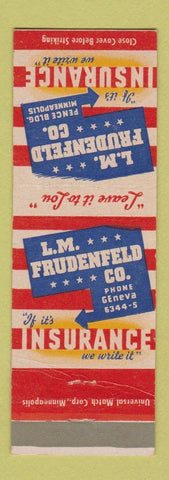 Matchbook Cover - LM Fudenfeld Insurance Minneapolis MN WEAR