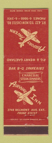 Matchbook Cover - Airport Tavern Chicago IL BBQ