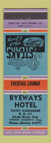 Matchbook Cover - Byeways Hotel Chalk River ON restaurant