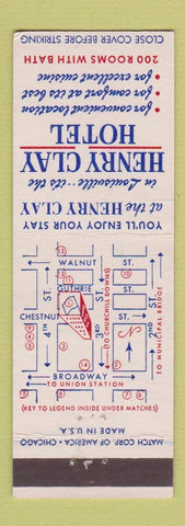 Matchbook Cover - Henry Clay Hotel Louisville KY