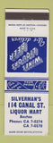 Matchbook Cover - Silverman's 114 Canal St Liquor Mart Boston MA