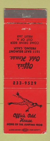 Matchbook Cover - Offie's Odd House Jumping Frog Fresno CA WEAR