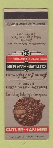 Matchbook Cover - Cutler Hammer Motor Control Milwaukee WI