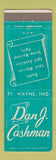 Matchbook Cover - Dan Cashman Rivets Lock Washers Fort Wayne IN WEAR