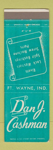 Matchbook Cover - Dan Cashman Rivets Lock Washers Fort Wayne IN WEAR