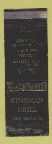 Matchbook Cover - Kinsman Grill Cleveland OH WORN