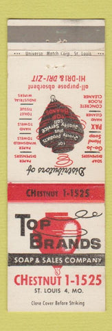 Matchbook Cover - Top Brands Soap Sales St Louis MO