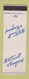 Matchbook Cover - RW Troxell and Company Springfield IL Insurance