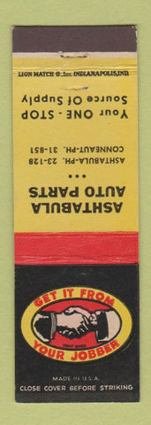Matchbook Cover - Ashtabula Auto Parts OH Conneaut
