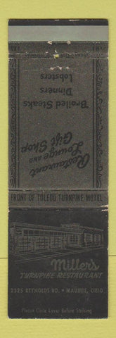 Matchbook Cover - Miller's Turnpike Restaurant Maumee OH