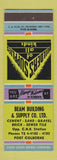 Matchbook Cover - Beam Building Supply Port Colborne ON