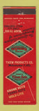 Matchbook Cover - Krome Kote Theim Products Milwaukee WI