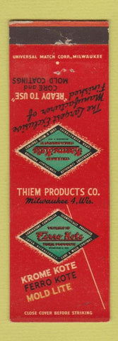 Matchbook Cover - Krome Kote Theim Products Milwaukee WI