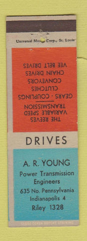 Matchbook Cover - AR Young Transmission Indianapolis IN clutches conveyors