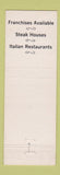 Matchbook Cover - Sundowners Restaurants Italian CHAIN