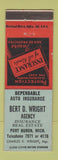 Matchbook Cover - Bert Wright Insurance Real Estate Port Huron MI
