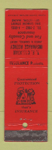 Matchbook Cover - TF Callahan Insurance Lewiston ME WEAR
