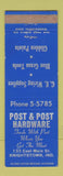 Matchbook Cover - Post & Post Hardware Knightstown IN GE Glidden Paints