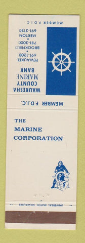 Matchbook Cover Marine Corporation Waukesha County Merton Pewaukee Brookfield WI