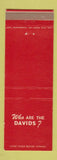 Matchbook Cover - Warren Roger David Insurance Racine WI