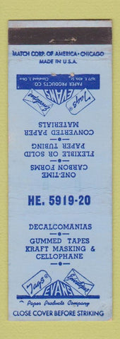 Matchbook Cover - Decalcomanias Gummed Tapes Cellophane Cleveland OH