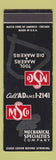 Matchbook Cover - Mechanicals Specialties Company Los Angeles CA SAMPLE