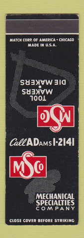 Matchbook Cover - Mechanicals Specialties Company Los Angeles CA SAMPLE