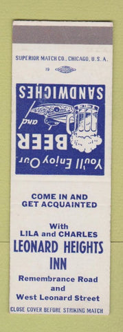 Matchbook Cover - Leonard Heights Inn SAMPLE