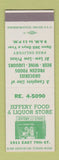 Matchbook Cover - Jeffery Food Liquor Store Chicago? IL SAMPLE