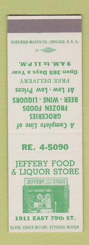 Matchbook Cover - Jeffery Food Liquor Store Chicago? IL SAMPLE