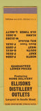 Matchbook Cover - Ellisons Distillery Outlets Liquor San Antonio? SAMPLE