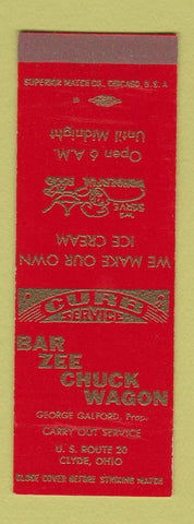 Matchbook Cover - Bar Zee Chuck Wagon Clyde OH SAMPLE
