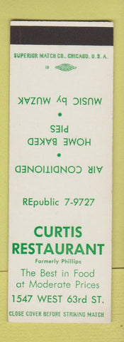Matchbook Cover - Curtis Restaurant Chicago? SAMPLE