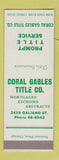 Matchbook Cover - Coral Gables Title Mortgage FL? SAMPLE