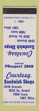 Matchbook Cover - Courtesy Sandwich Shops St Louis MO SAMPLE