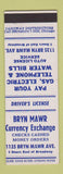 Matchbook Cover - Bryn Mawr Currency Exchange Chicago IL SAMPLE